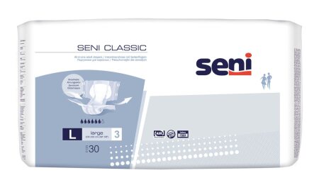 Seni Classic Large (1 Karton: 4 x 30 Stück) Windeln für Erwachsene mit Auslaufsperre