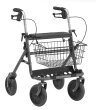 Rollator FAKTO+ mit Tablett, Korb, Stockhalter, mangan...