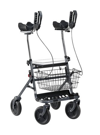 Rollator FAKTO+ ARTHRITIS mit Korb, Tablett,PU,mangan grey metallic