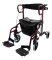 Rollator und Transportrollstuhl Diamond Deluxe mit Fußstützen rot
