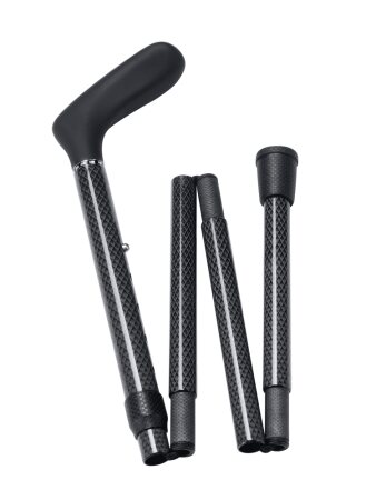 Carbonstock mit Softtouch-Griff, faltbar Raute schwarz