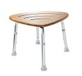 Bad-Duschhocker mit Bambussitz, Aluminium 57 x 41 x...