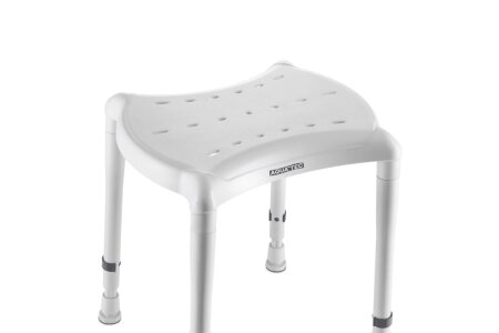Duschhocker AQUATEC DOT mit 2 Auschnitten SH 40-55cm, grau