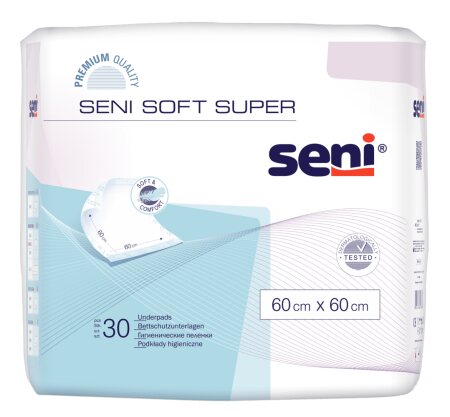 Bettschutzunterlagen Seni Soft Super 60x60 (1 Karton: 4 x 30 Stück)