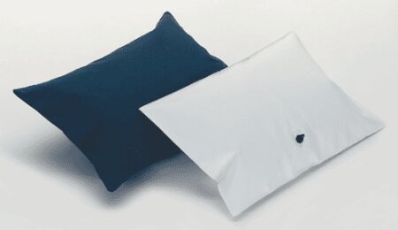 Rechteck-Kissen, aufblasbar 25 x 35 cm mit Bezug blau
