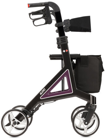 Rollator ALEVO CARBON mit Rückengurt und Tasche Farbe: silber
