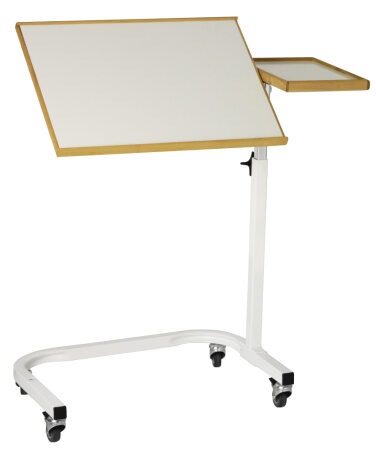 Betttisch NORDIC WEISS mit Seitenablage