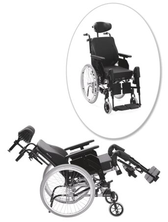 Multifunktionsrollstuhl Netti 4U CE Plus silber SB 45 cm