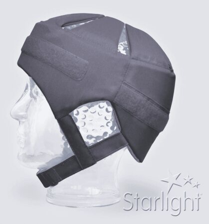 Starlight Secure Kopfschutz 56-59 cm, Baumwolle grau/blau