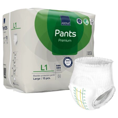 Windelhose ABENA-Pants Premium L1 Hüfte 100 bis 140 cm (1 Karton: 6 x 15 Stk)