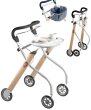 Aluminium Indoor-Rollator Lets go mit Tablett und Stoffkorb