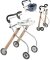 Aluminium Indoor-Rollator Lets go mit Tablett und Stoffkorb