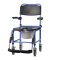 Dusch- und Toilettenrollstuhl TS-Aqua 4 Lenkrollen 5", blau-schwarz