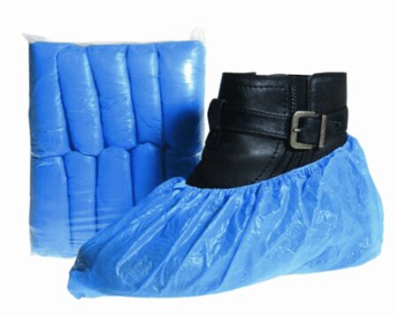 Einmalüberschuhe Kunststoff, blau (VPE: 100 Stück)