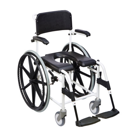 Dusch-Toilettenstuhl Levina 400-2 24" Räder, weiß-schwarz