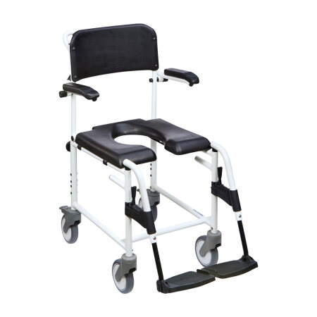 Dusch-Toilettenstuhl Levina 320-2 5" Räder, weiß-schwarz (Dietz)