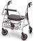 Rollator XXL mit Rückenbügel, Sitz,Korb,PU, maximal 200Kg,silber