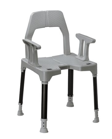 Duschstuhl TAYO SilverLine, B-Protect mit Armlehnen lichtgrau-schwarz (Dietz)