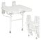 Duschklappsitz DKS 130 mit Ausschnitt,weiß