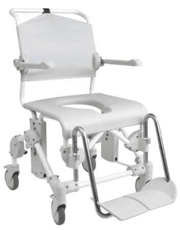 Dusch- und Toilettenrollstuhl Swift Mobil-2 mit Eimerhalter, grau