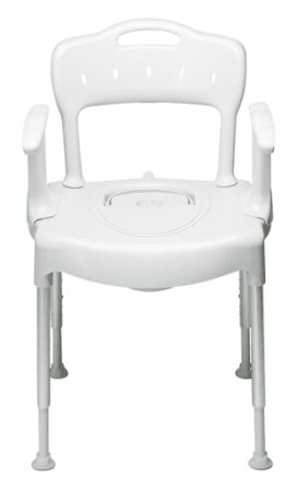 Toilettenstuhl Swift mit Armlehnen und Rückenlehne, Sitzhöhe 42-57 cm