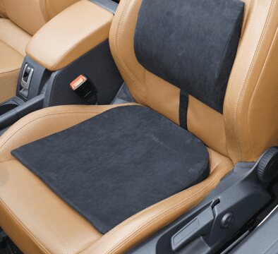 Multiflex Autokeilkissen mit Reißverschluss 38x38x5/1cm Velours,schwarz