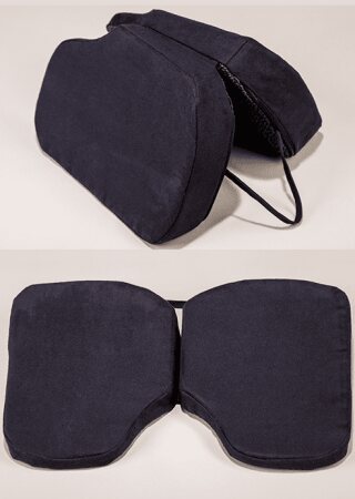 Klapp-Keilkissen 38x25x5/1cm, VELOURS schwarz