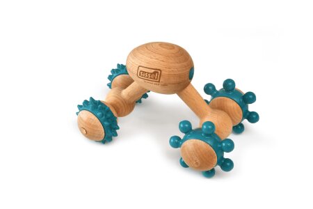 SISSEL Fit Massageroller,Ergo-Roller, holz-blau