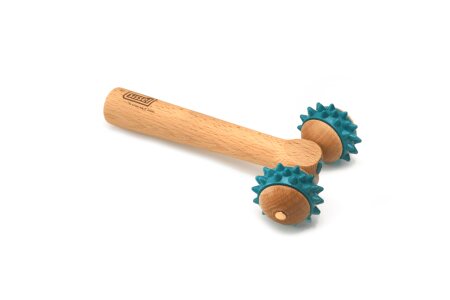 SISSEL Fit Massageroller,T-Roller, holz-blau