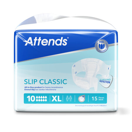 Windelhose Attends Slip Classic 10 XL Hüfte 150 bis 175 cm(1Karton: 4x15Stk.)