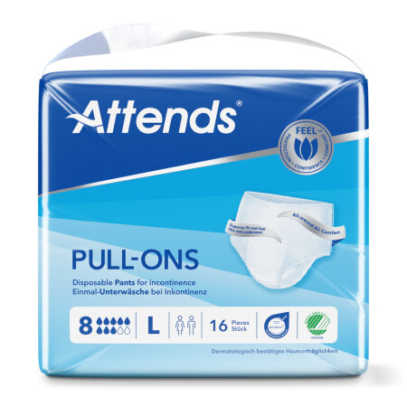 Einweghose Pull-Ons 8 L Hüfte 100 bis 140 cm (1Karton: 4x16Stk.)