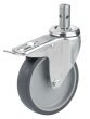 Rad für Toilettenrollstuhl mit Doppelstop 125mm...