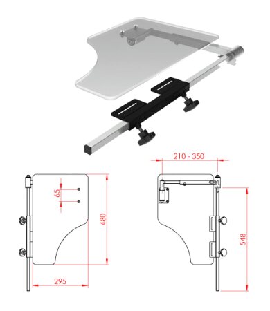 Halber Therapietisch 295x480x8mm,klappbar