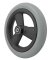 Rad mit PU-Reifen 3 Speichen Nabenlänge 46 mm, schwarz/grau