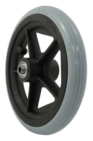 Rad mit PU-Reifen 5 Speichen Nabenlänge 60 mm, schwarz/grau