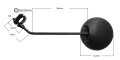 Rückspiegel universal für Scooter schwarz