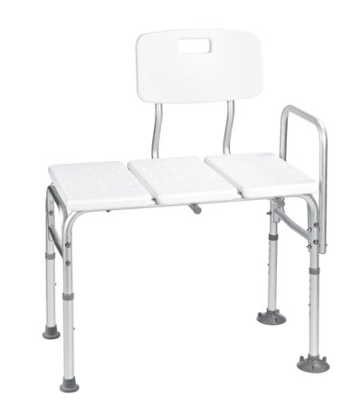Badewannen-Transferbank Aluminium weiß 70 x 41 x 53-63cm