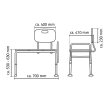 Badewannen-Transferbank Aluminium weiß 70 x 41 x...