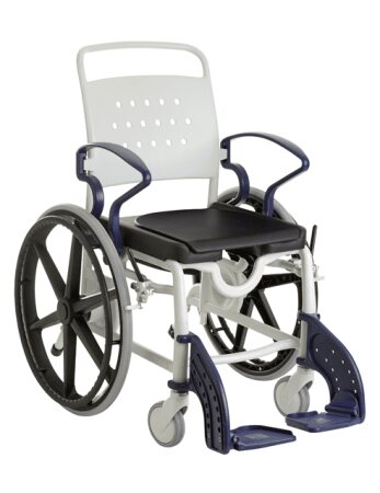 Dusch- und Toilettenrollstuhl GENF 24" Räder, grau/blau
