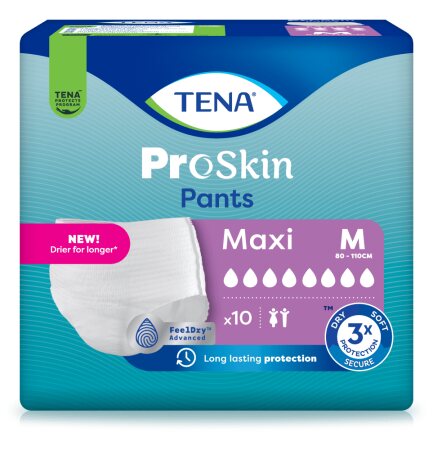 Einweghose TENA Pants PROskin Maxi M, Hüfte 80-110 cm (1 Karton: 4 x 10 Stück)