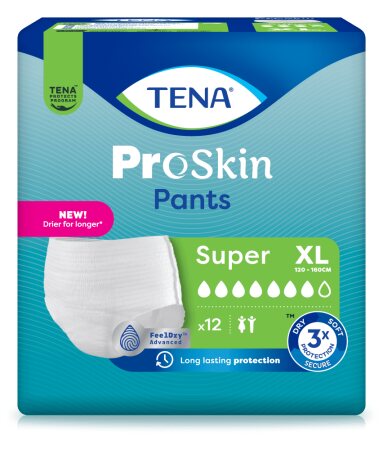 TENA Pants PROskin Super XL, Hüfte 120-160 cm (1 Karton: 4 x 12 Stück)