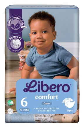 Kinderwindel Libero Comfort XL Gr.6, 13-20 kg (1 Karton: 8 x 22 Stück)