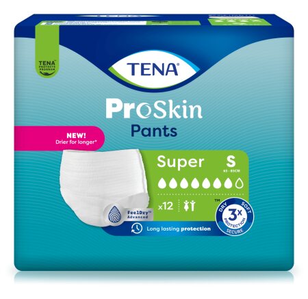 TENA Pants PROskin Super S, Hüfte 65-85 cm (1 Karton: 4 x 12 Stück)