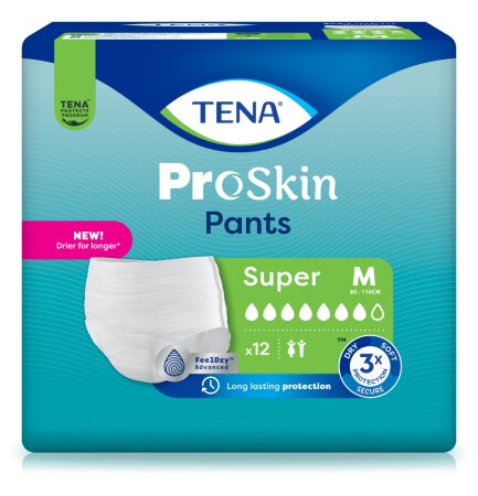 TENA Pants PROskin Super M, Hüfte 80-110 cm (1 Karton: 4 x 12 Stück)