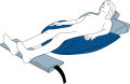 Halbmondkissen CarePur 180 x 31 cm blau