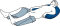 Halbmondkissen CarePur 180 x 31 cm blau