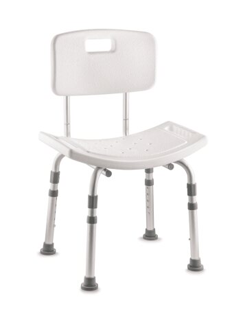 Invacare Duschstuhl H296 Cadiz mit Rückenlehne, weiß