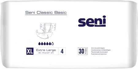 Inkontinenzhosen Seni CLASSIC BASIC XL, Hüfte 130-170 cm (1 Karton: 4 x 30 Stück)