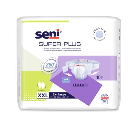Inkontinenzhosen Seni Super Plus XX-Large, Hüfte 160 bis 210 cm(1 Karton: 6 x 10 Stück)