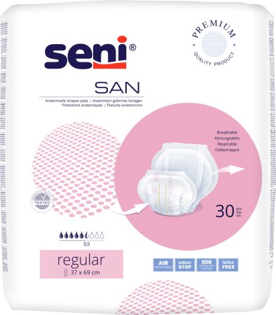 Inkontinenzvorlagen Seni San Regular (1 Karton: 4 x 30 Stück)